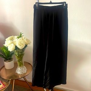 Wide leg black silky pants Size Small
